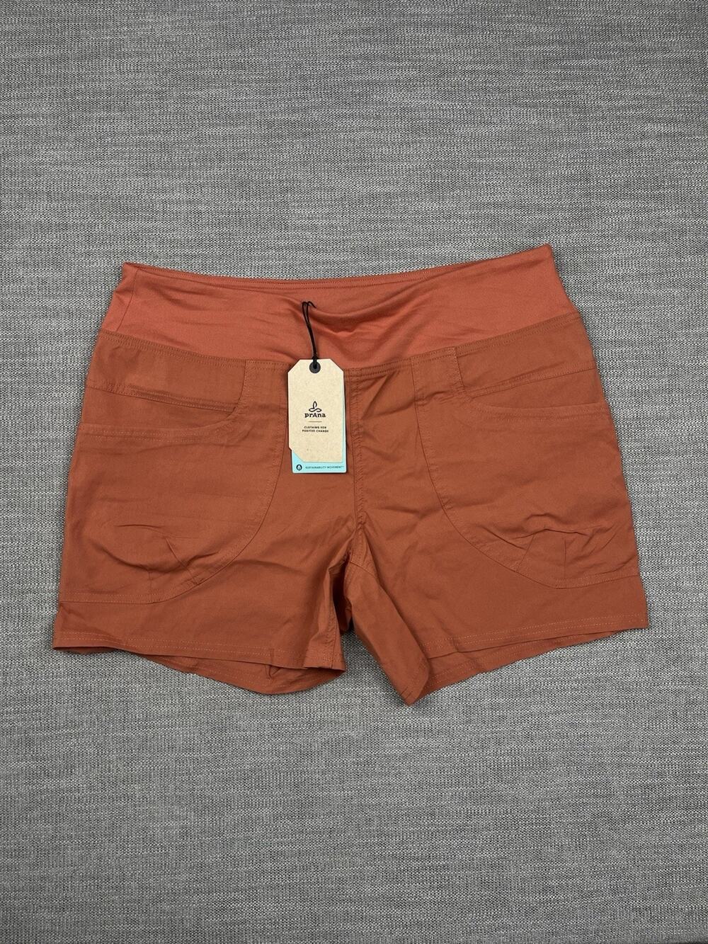 prAna Kanab Shorts Womens XL Orange Performance Stretch Hiking Pull On